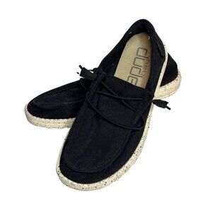 Hey Dude Black Loafer Slip-Ons | Wendy Woven Casual Comfort | Black